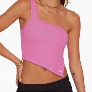 SET Active Pink Asymmetrical Crop Top